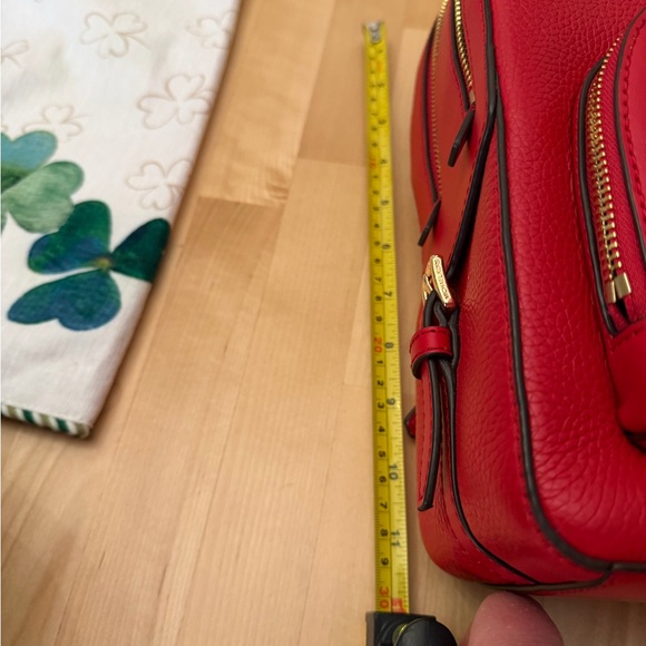 Michael Kors Jaycee Medium Backpack in a bright red pebbled leather main image 6